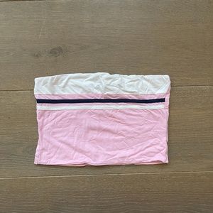 Pink Striped Tube Tope
